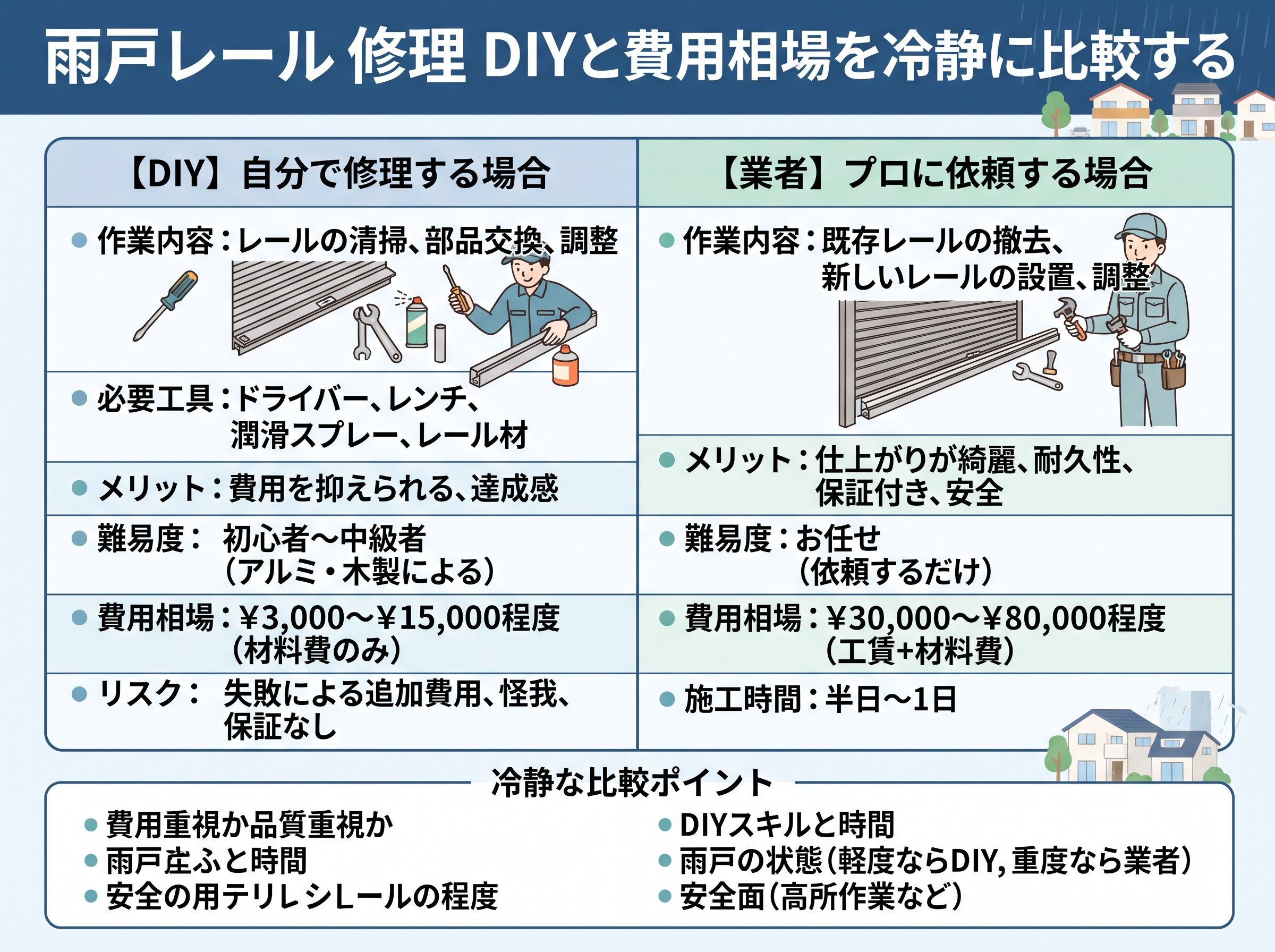 雨戸レール 修理 diyと費用相場を冷静に比較する