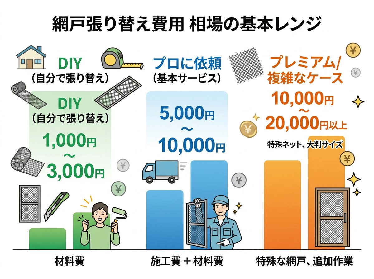 網戸張り替え費用 相場の基本レンジを具体的に知る