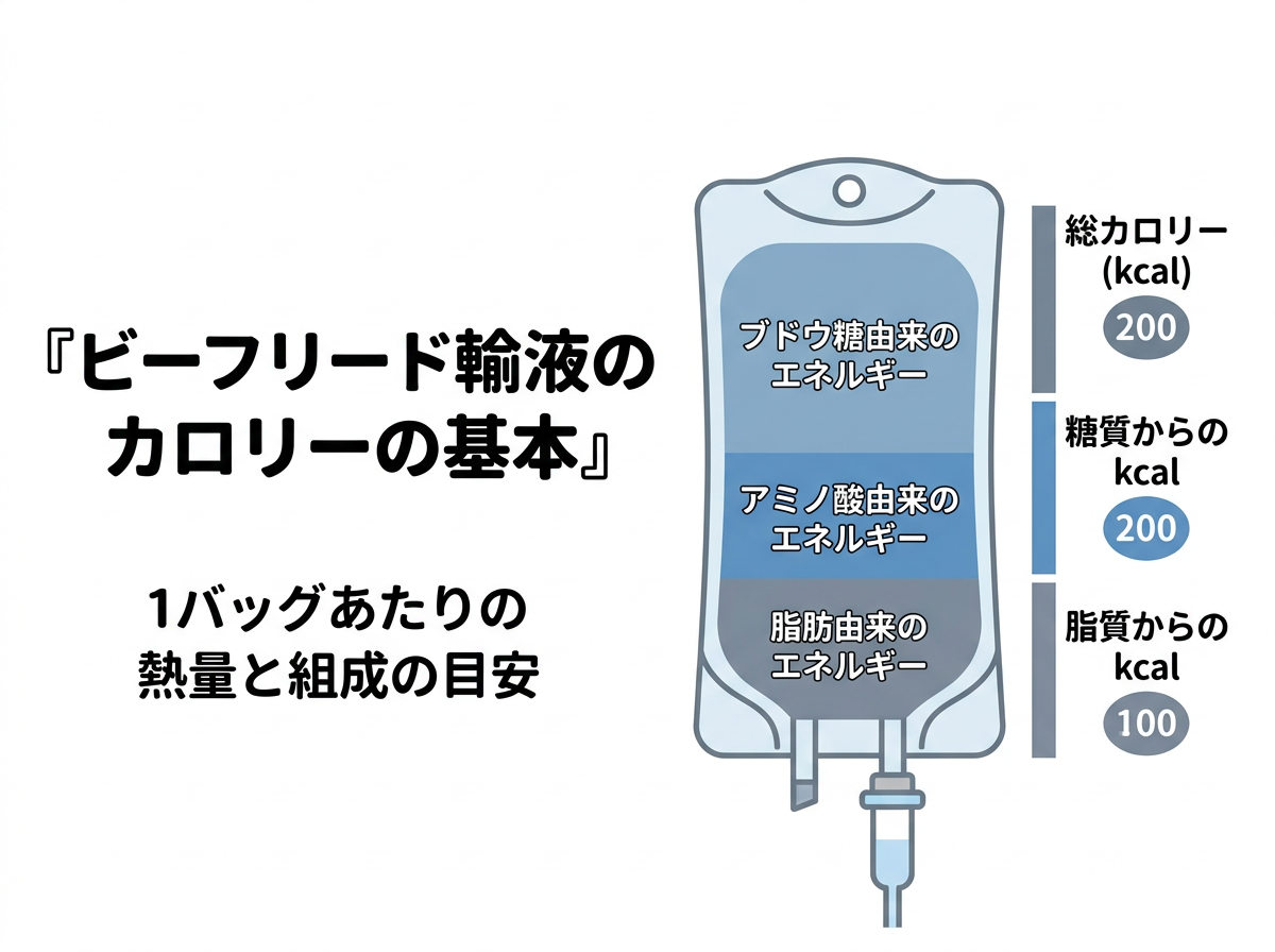 ビーフリード輸液のカロリー(熱量)の基本数値