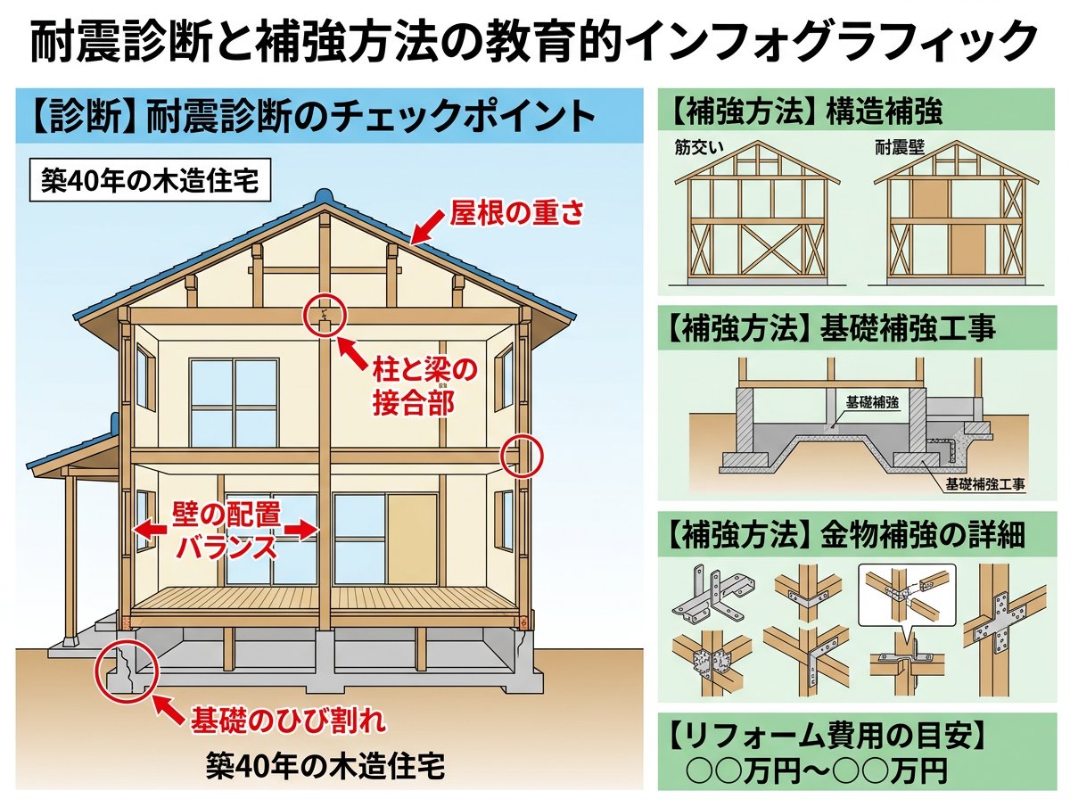 築40年の家の耐震診断と補強方法