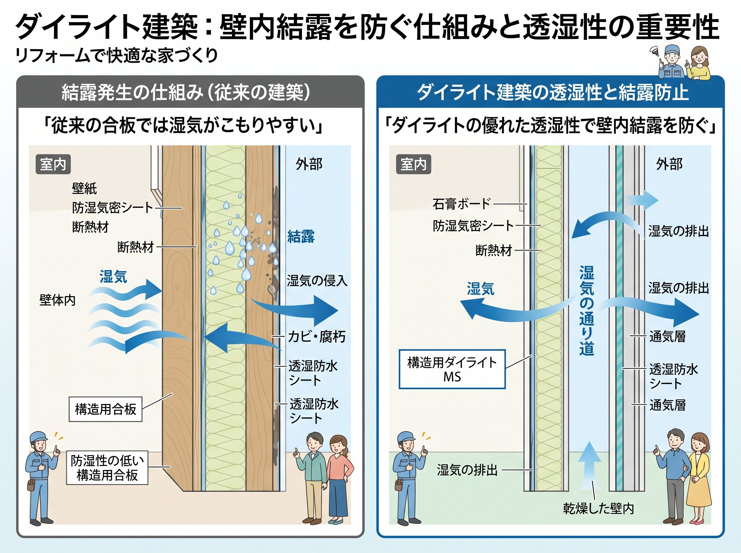 ダイライト建築での透湿性と壁内結露を防ぐ仕組み