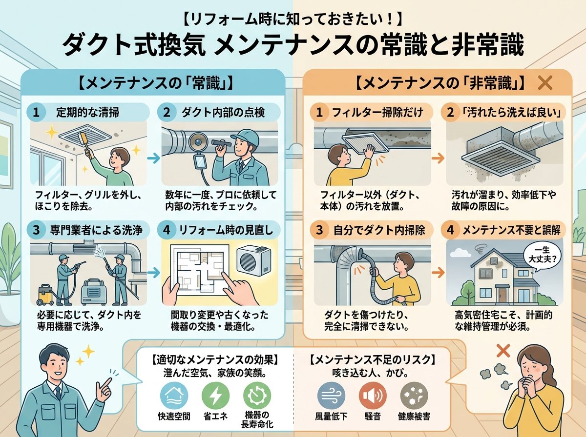 ダクト式換気 メンテナンスの常識と非常識