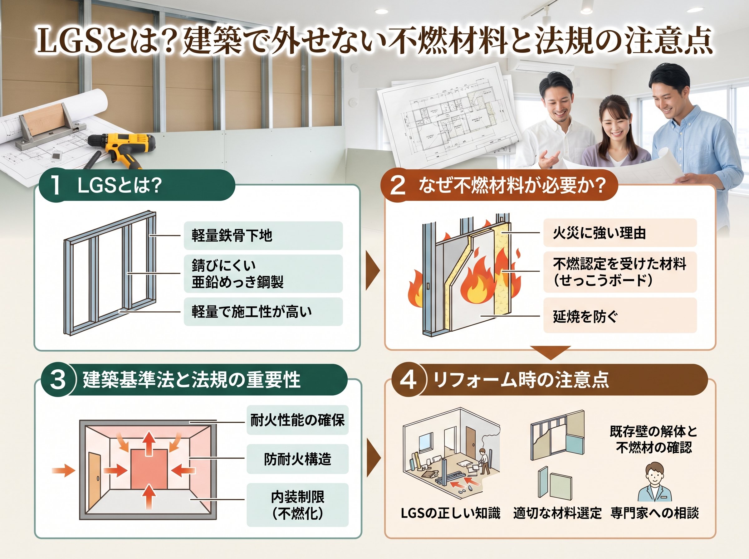 lgsとは 建築で外せない不燃材料と法規の注意点