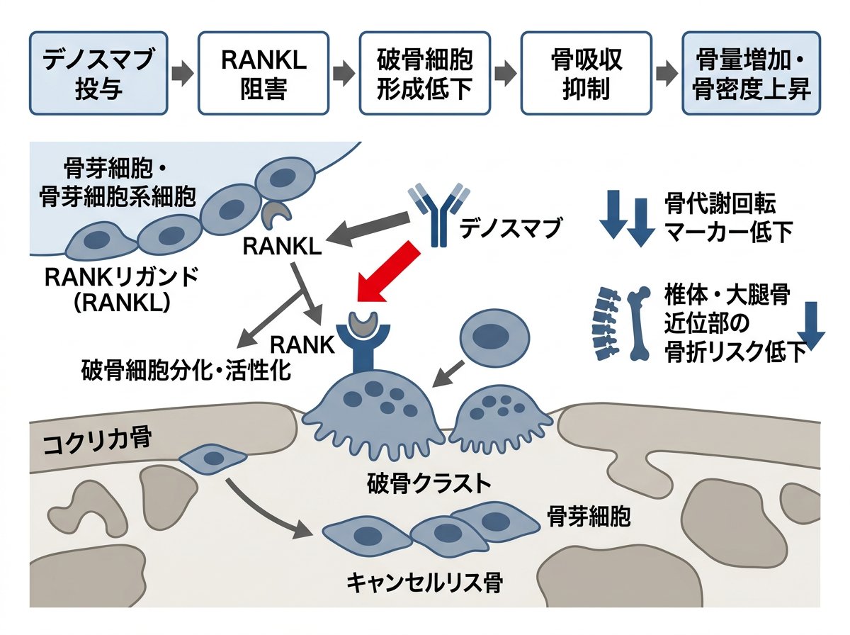 デノスマブの作用機序と骨代謝への影響