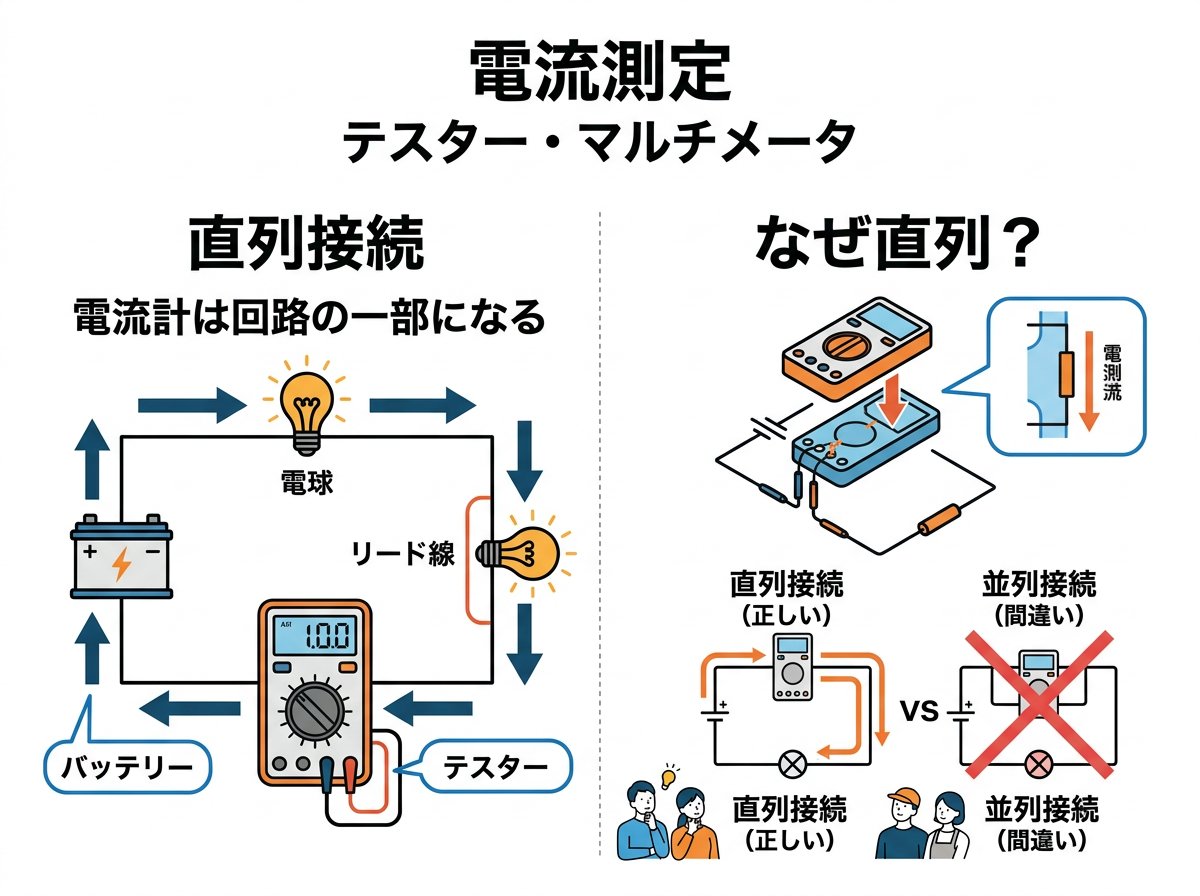 電流測定方法テスターの仕組みと直列接続の理由