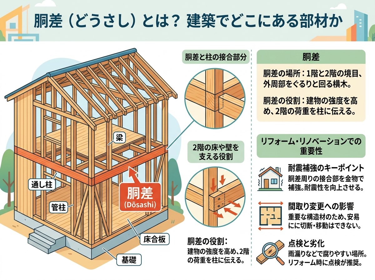 胴差とは建築でどこにある部材か
