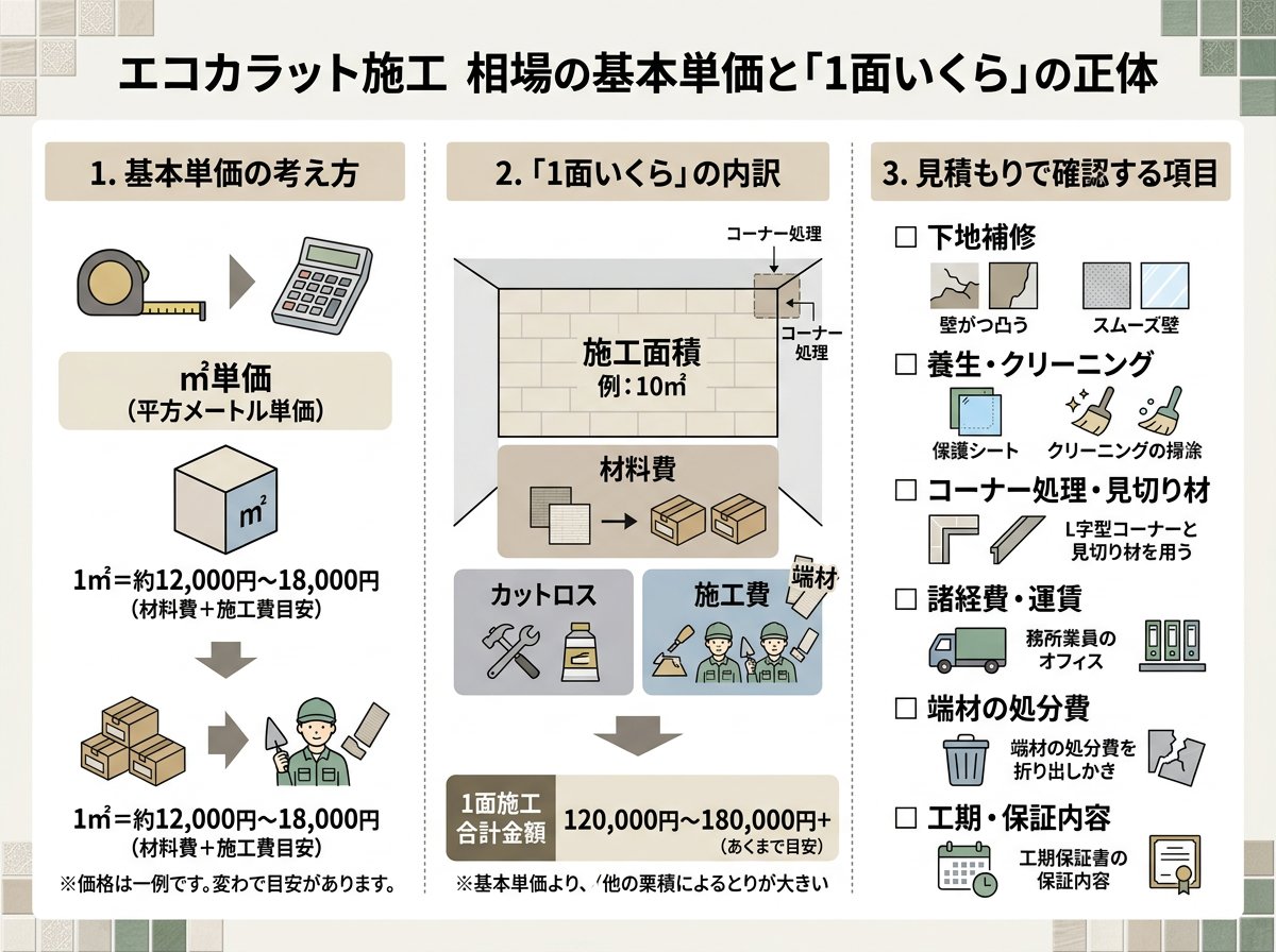 エコカラット施工 相場の基本単価と「1面いくら」の正体