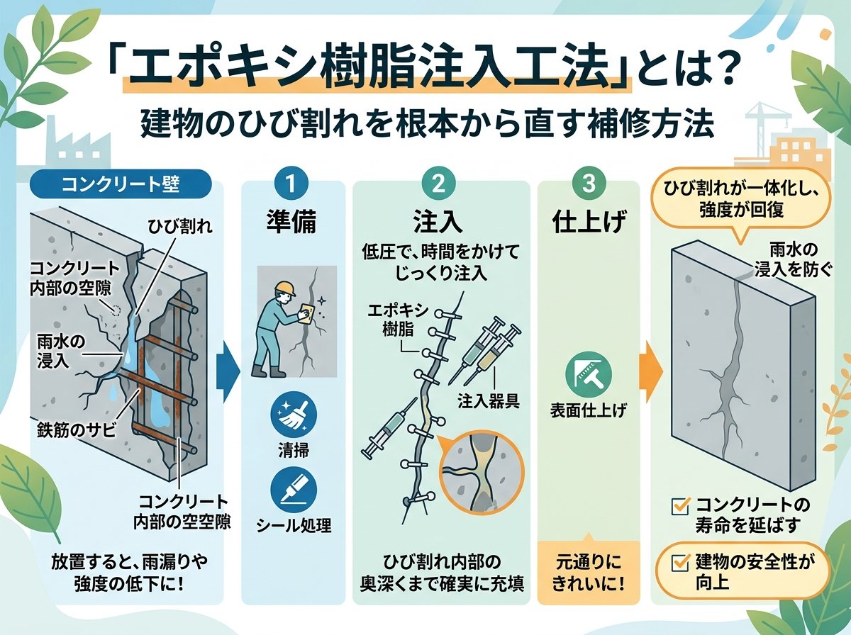 エポキシ樹脂注入工法とはどんな補修方法か