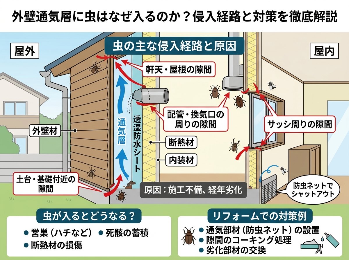 外壁通気層 虫はなぜ入るのか