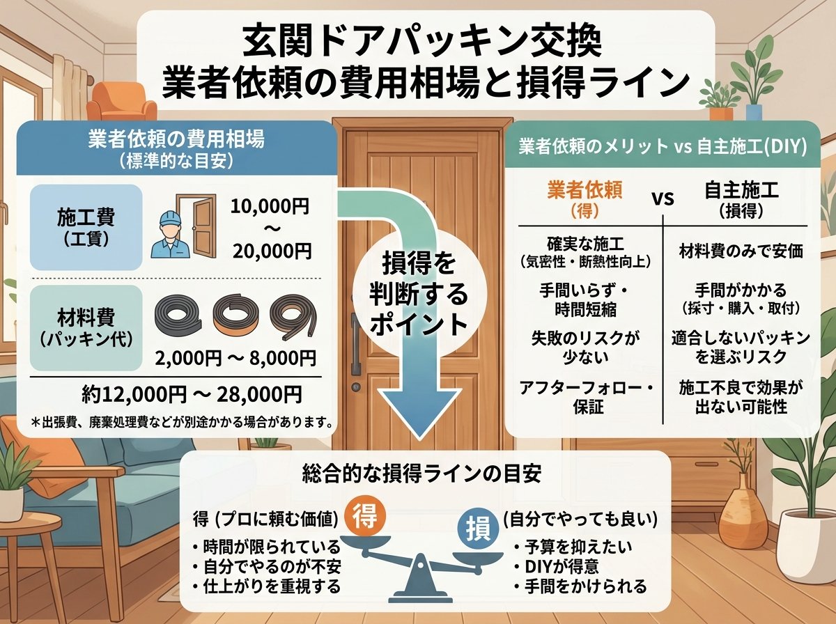 玄関ドアパッキン交換 業者依頼の費用相場と損得ライン