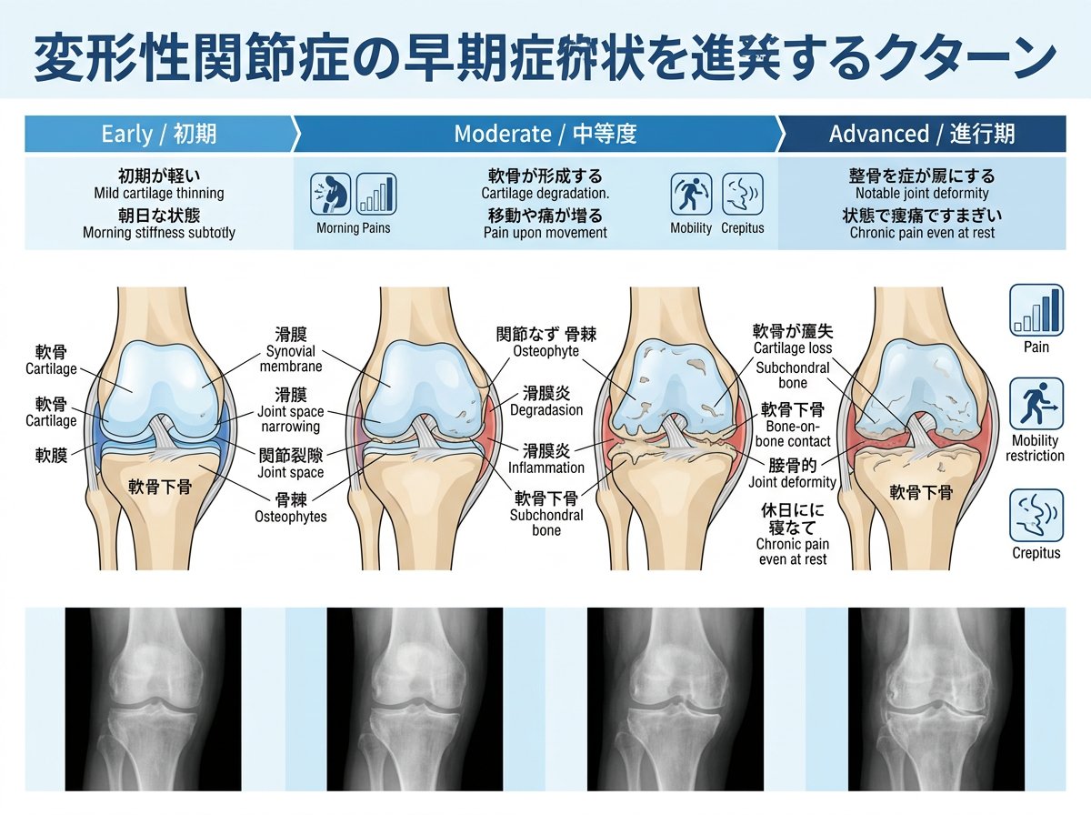 変形性関節症の初期症状と進行パターン