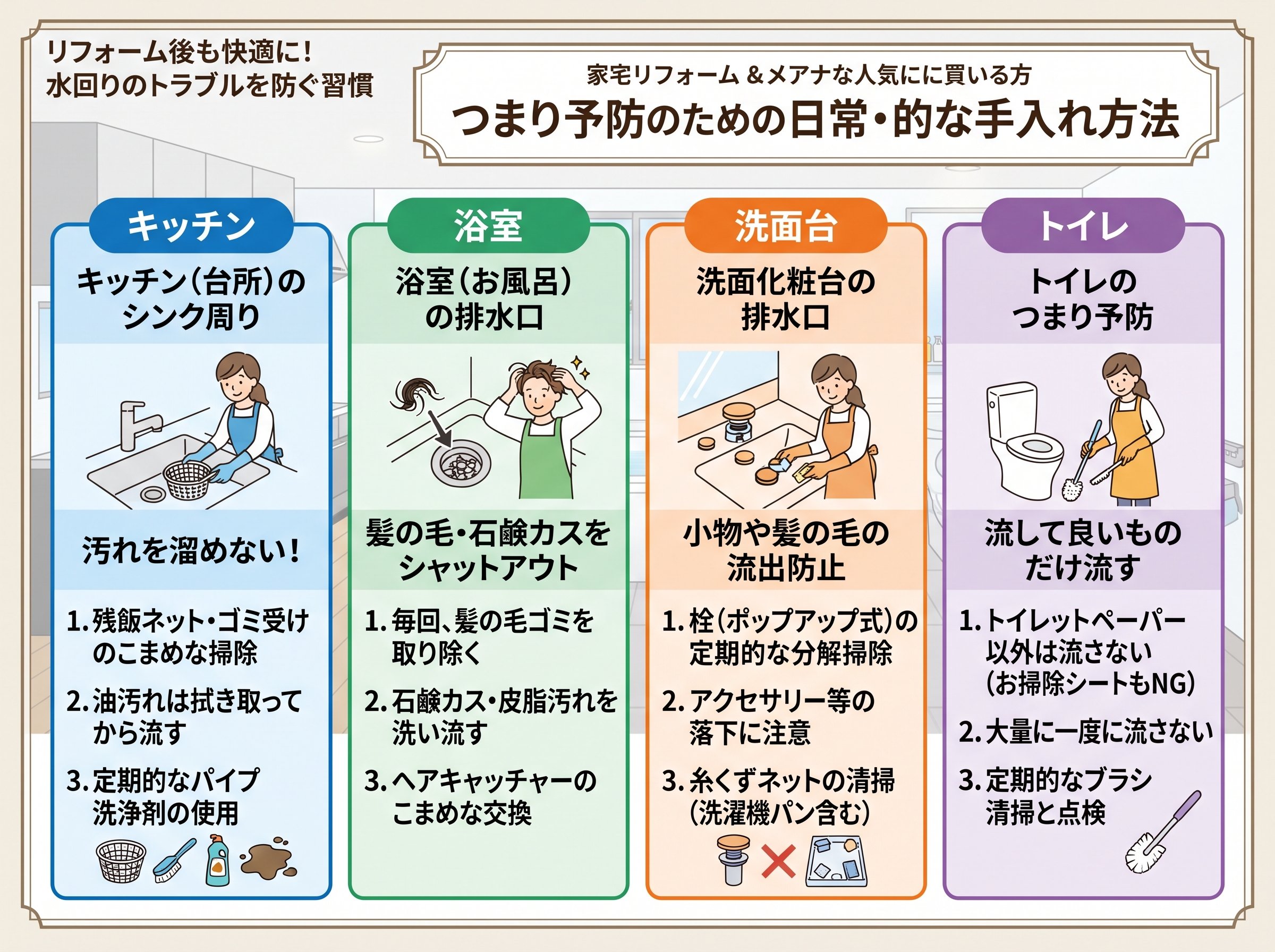 つまり予防のための日常的な手入れ方法
