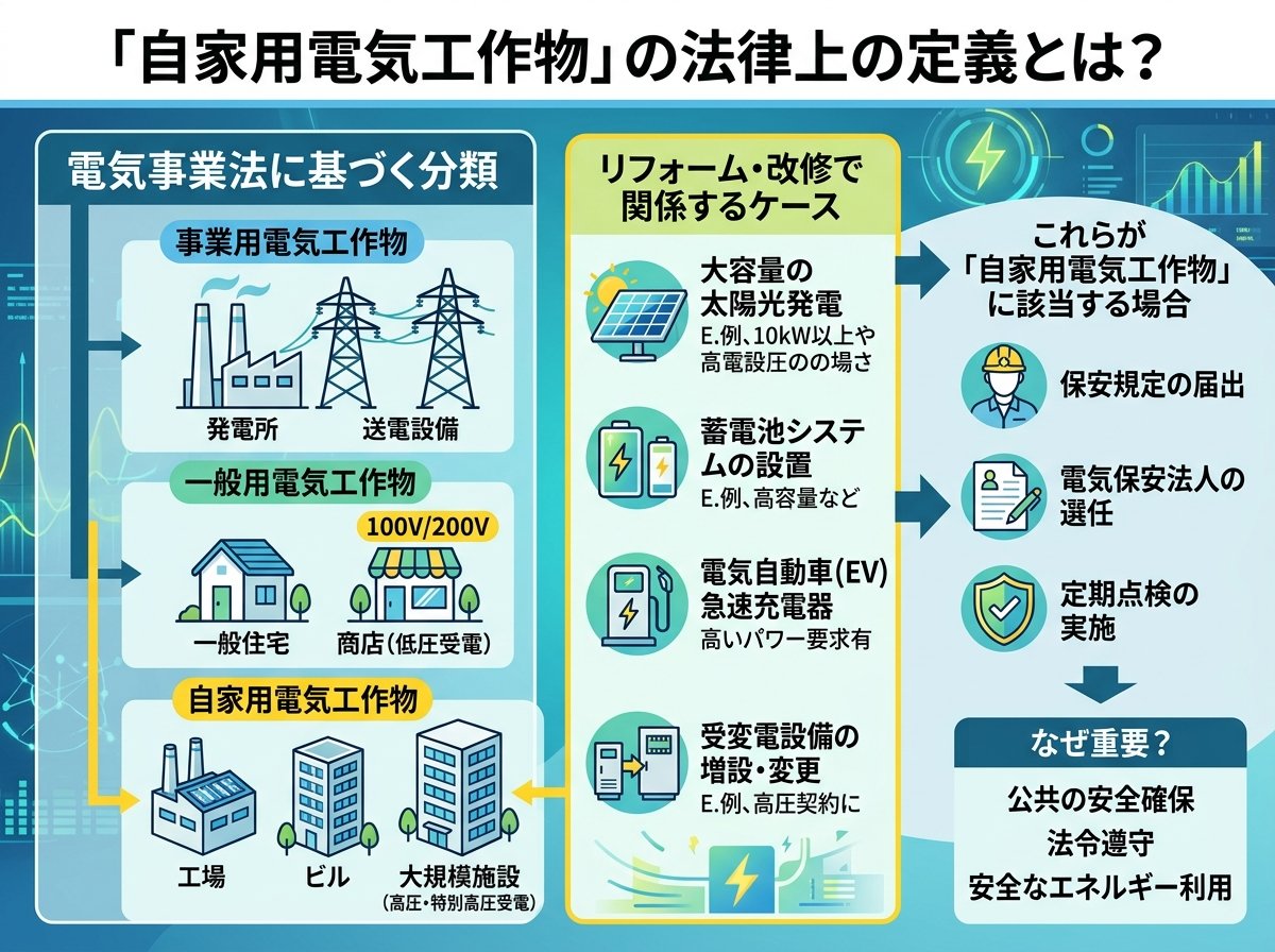 自家用電気工作物の法律上の定義とは