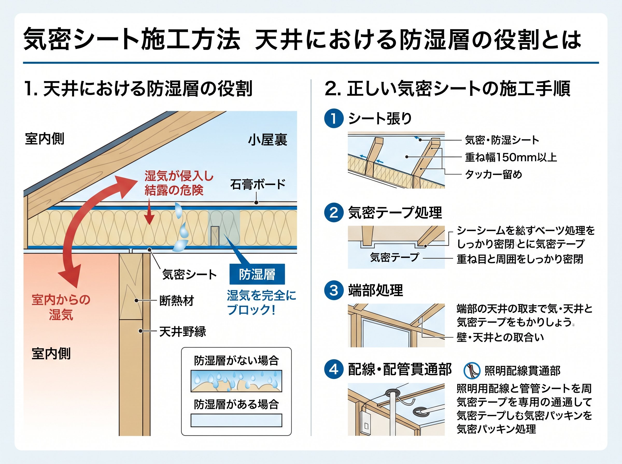 気密シート施工方法 天井における防湿層の役割とは