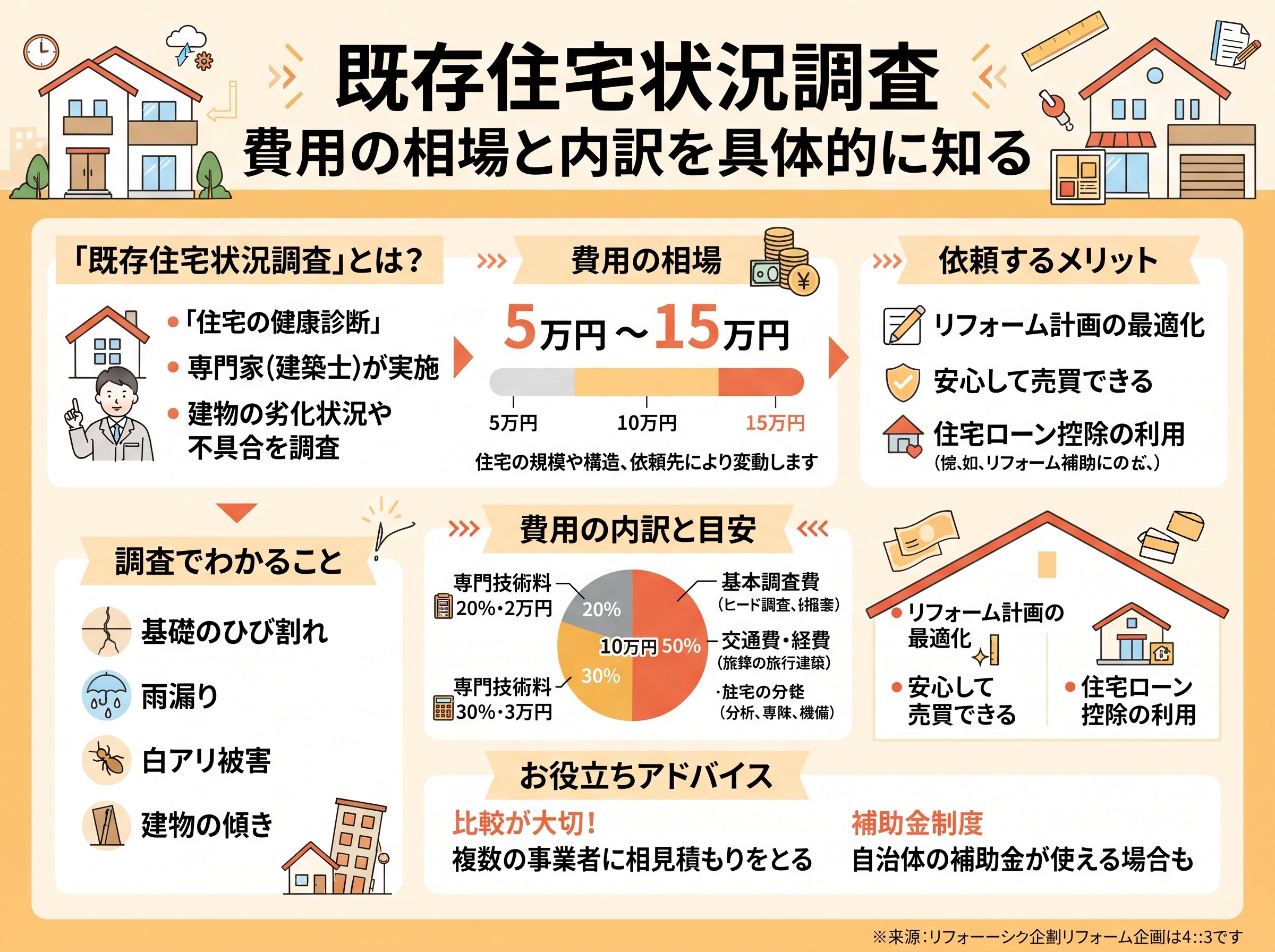 既存住宅状況調査 費用 の相場と内訳を具体的に知る