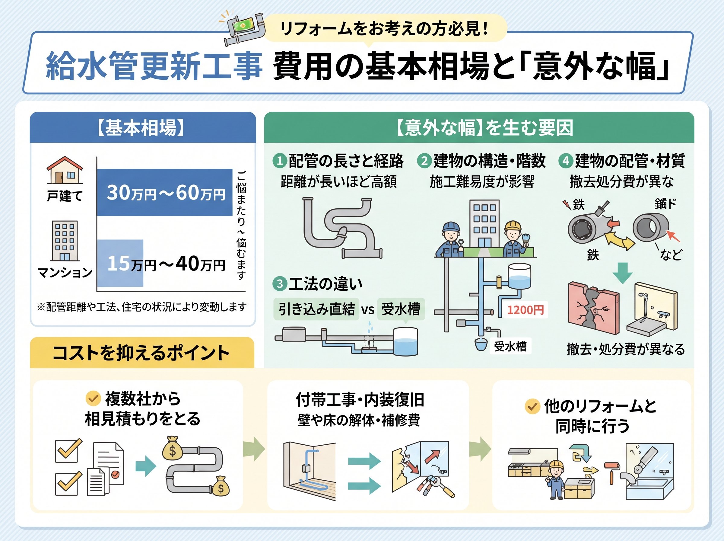 給水管更新工事 費用の基本相場と「意外な幅」