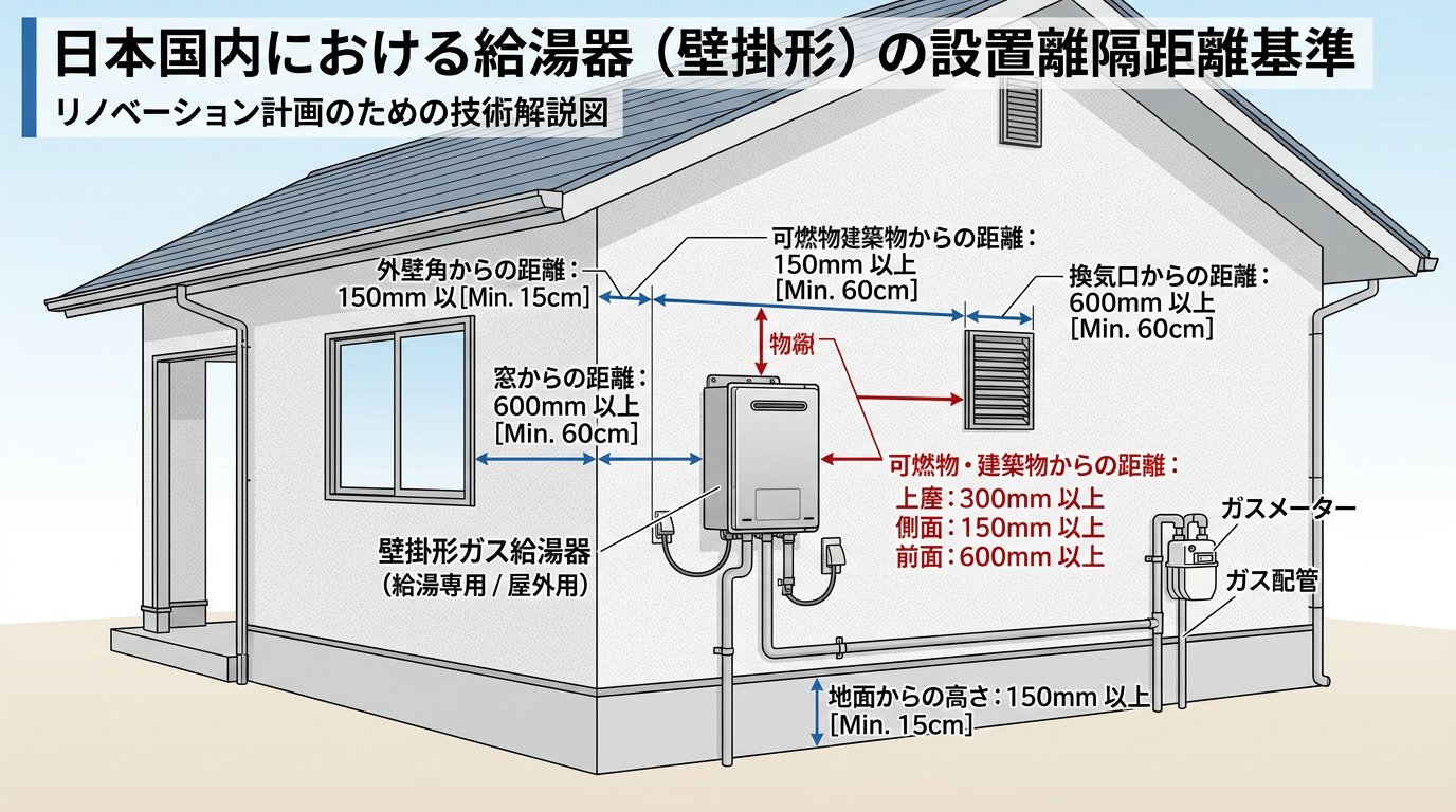 給湯器設置基準の離隔距離