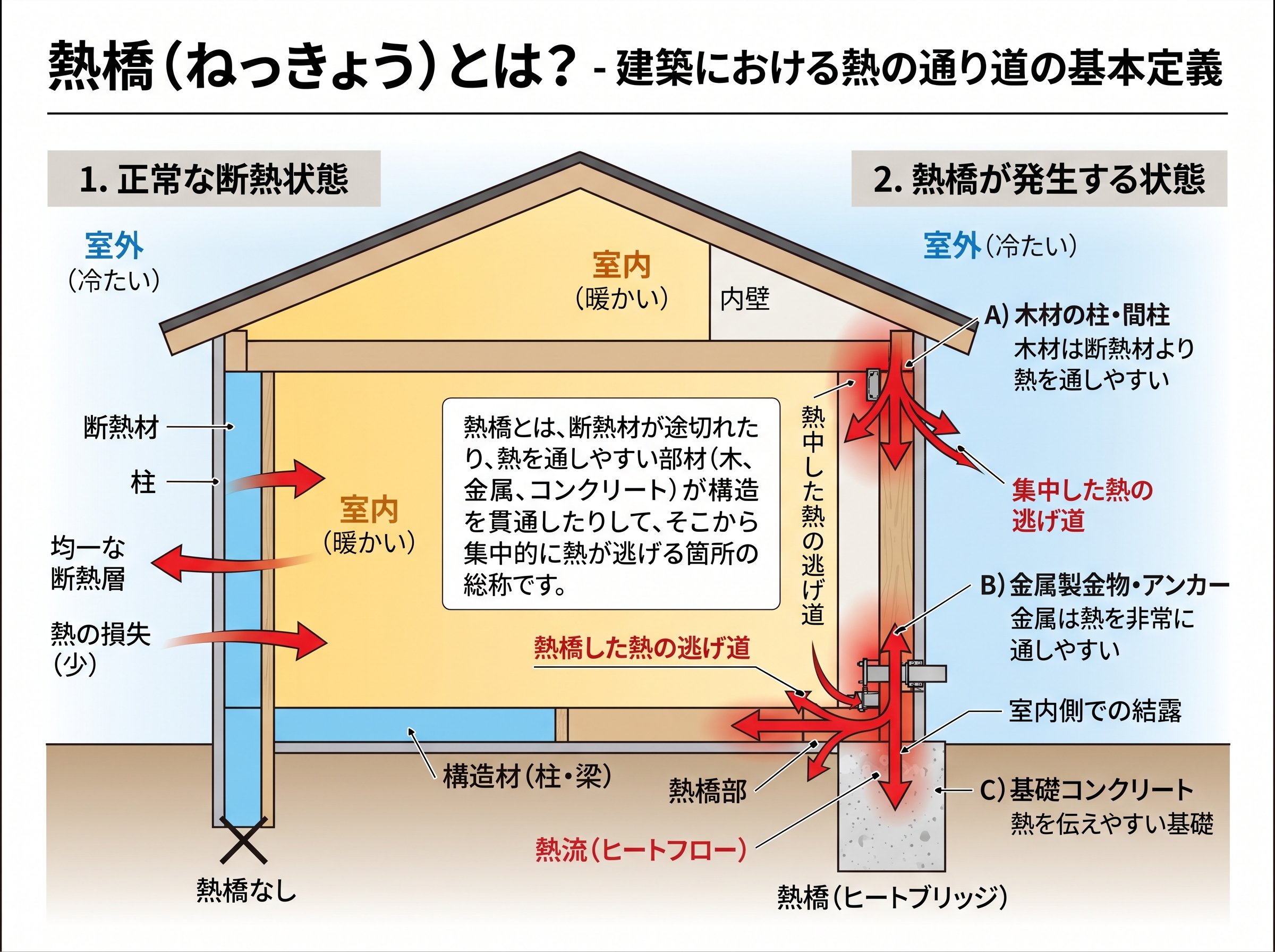 熱橋とは建築における熱の通り道の基本定義