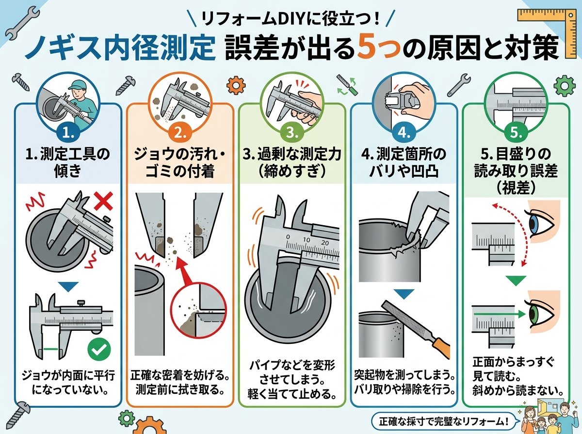 ノギス内径測定で誤差が出る5つの原因と対策