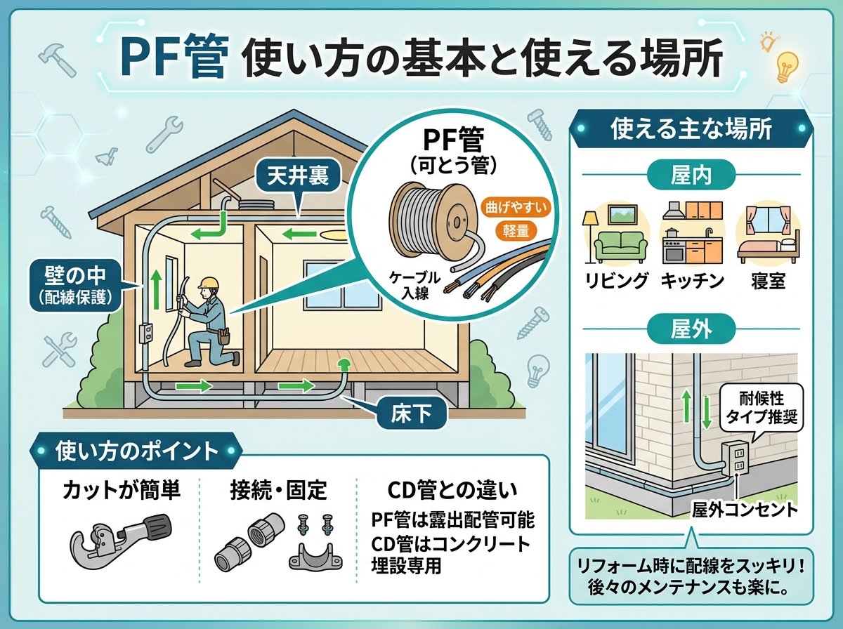 pf管 使い方の基本と使える場所