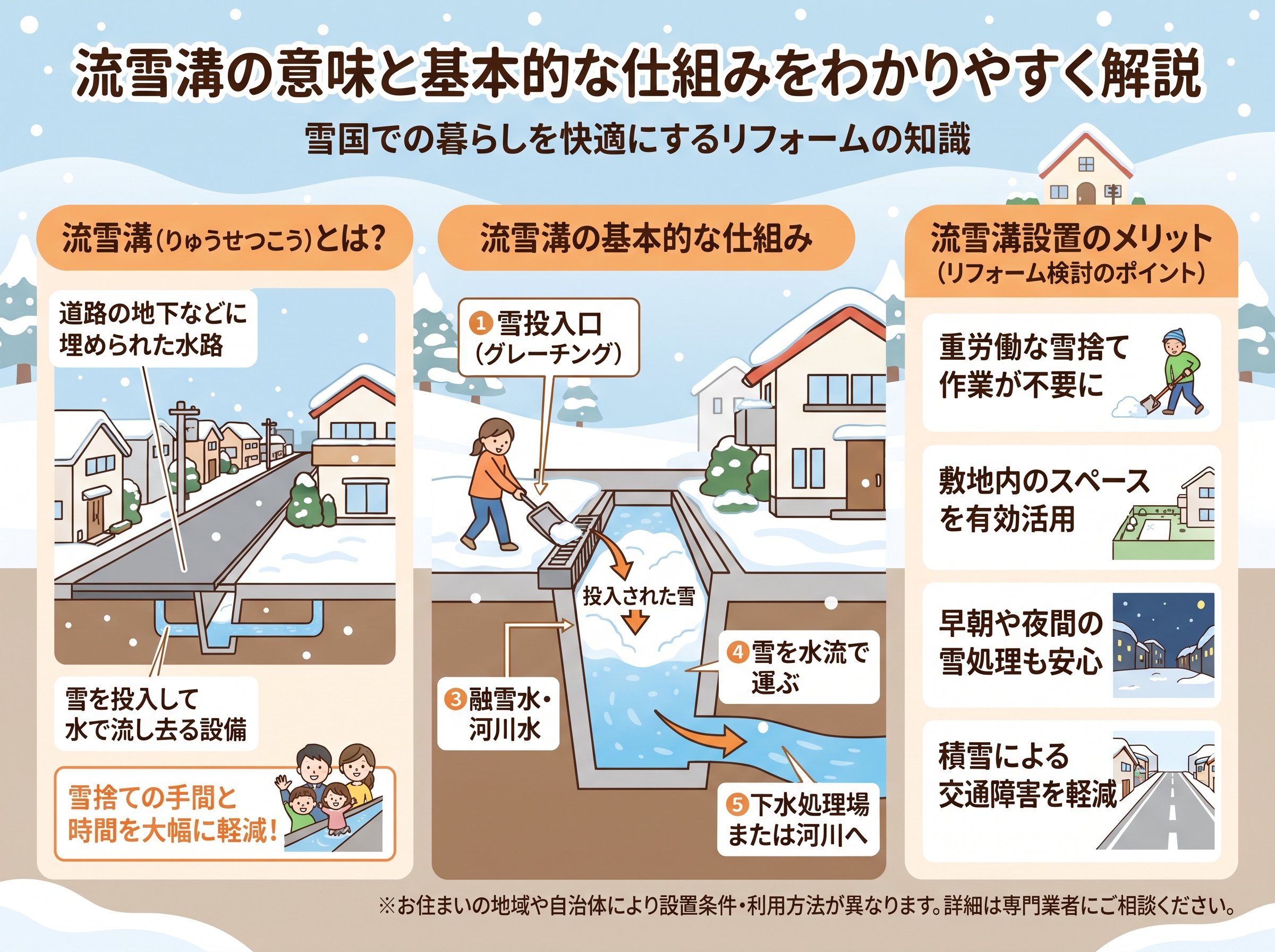 流雪溝の意味と基本的な仕組みをわかりやすく解説
