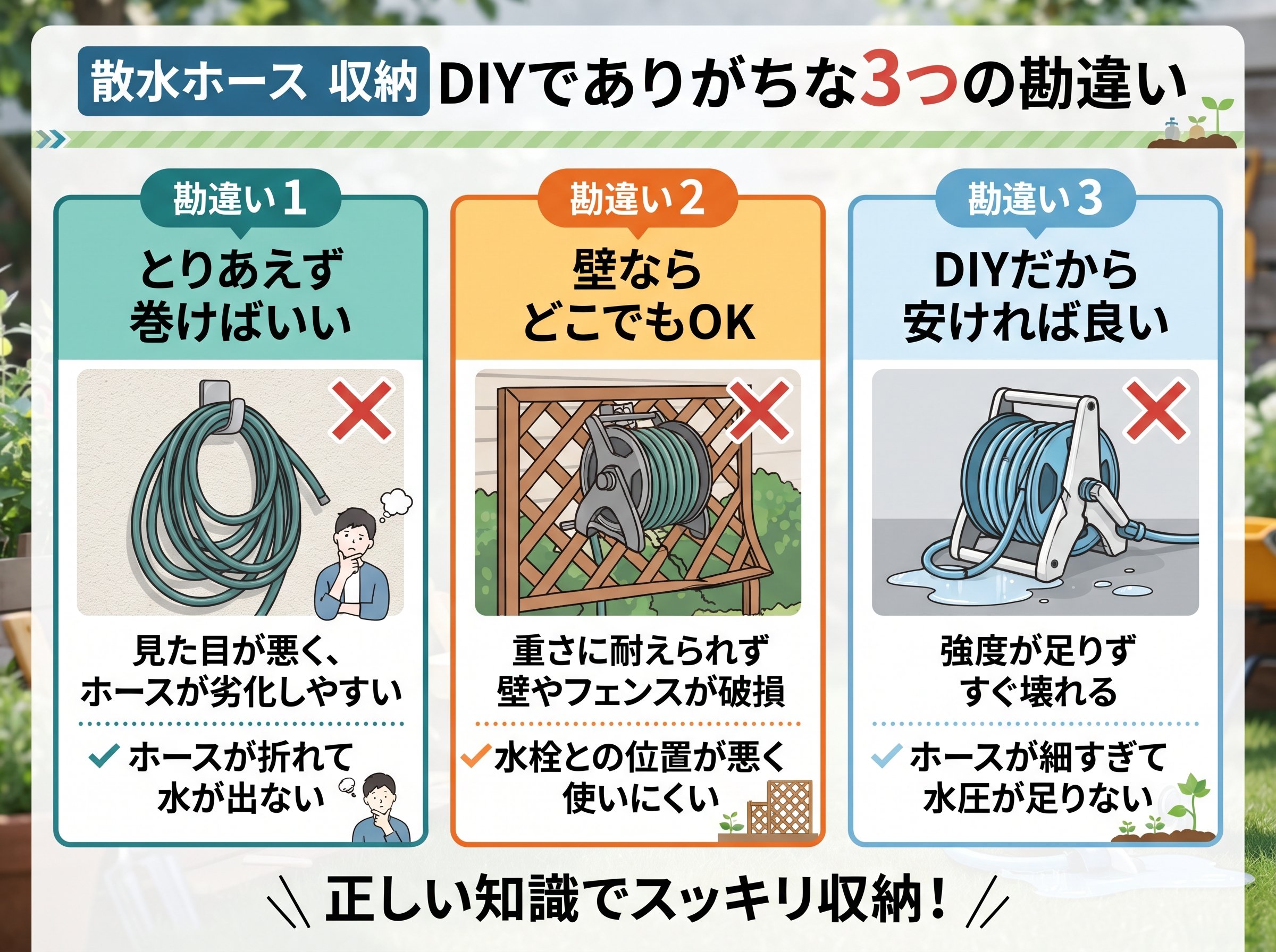 散水ホース 収納 diyでありがちな3つの勘違い
