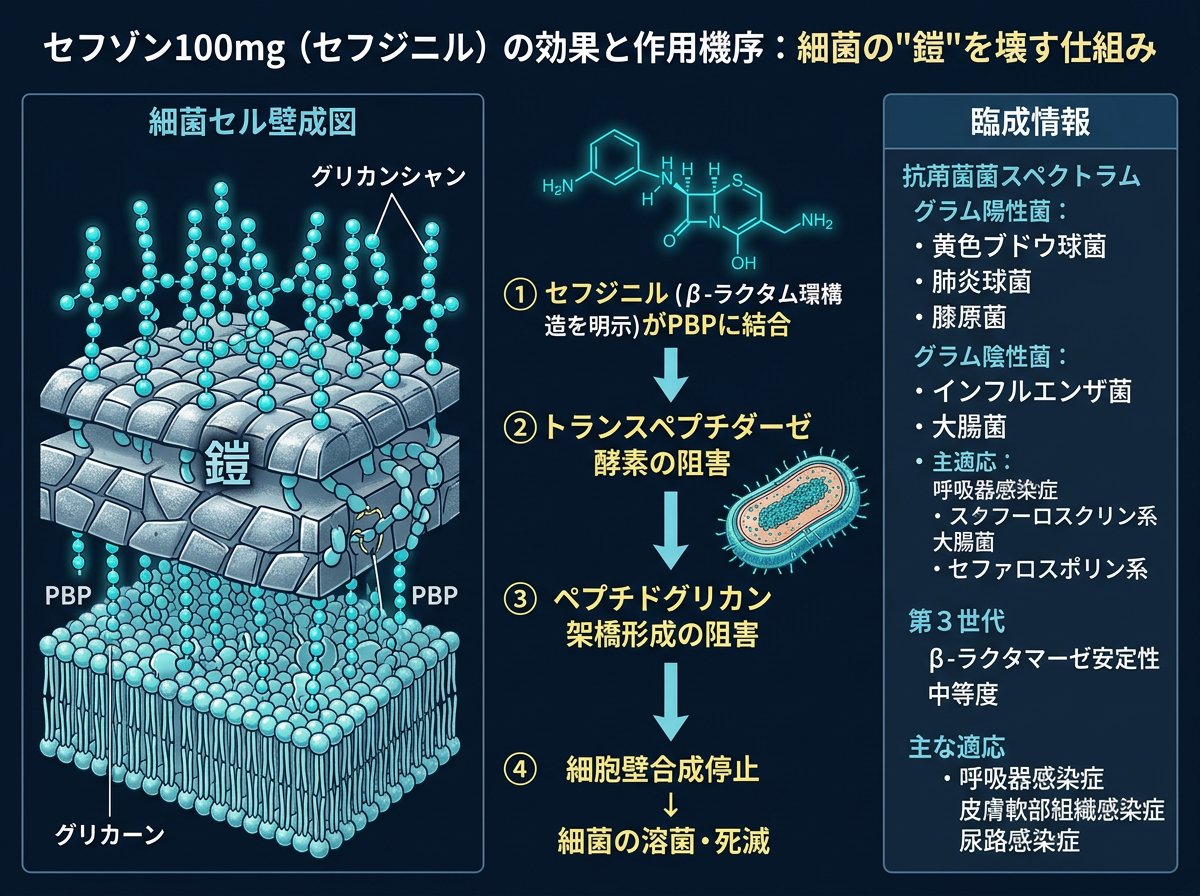 セフゾン100mgの効果と作用機序:細菌の「鎧」を壊す仕組み