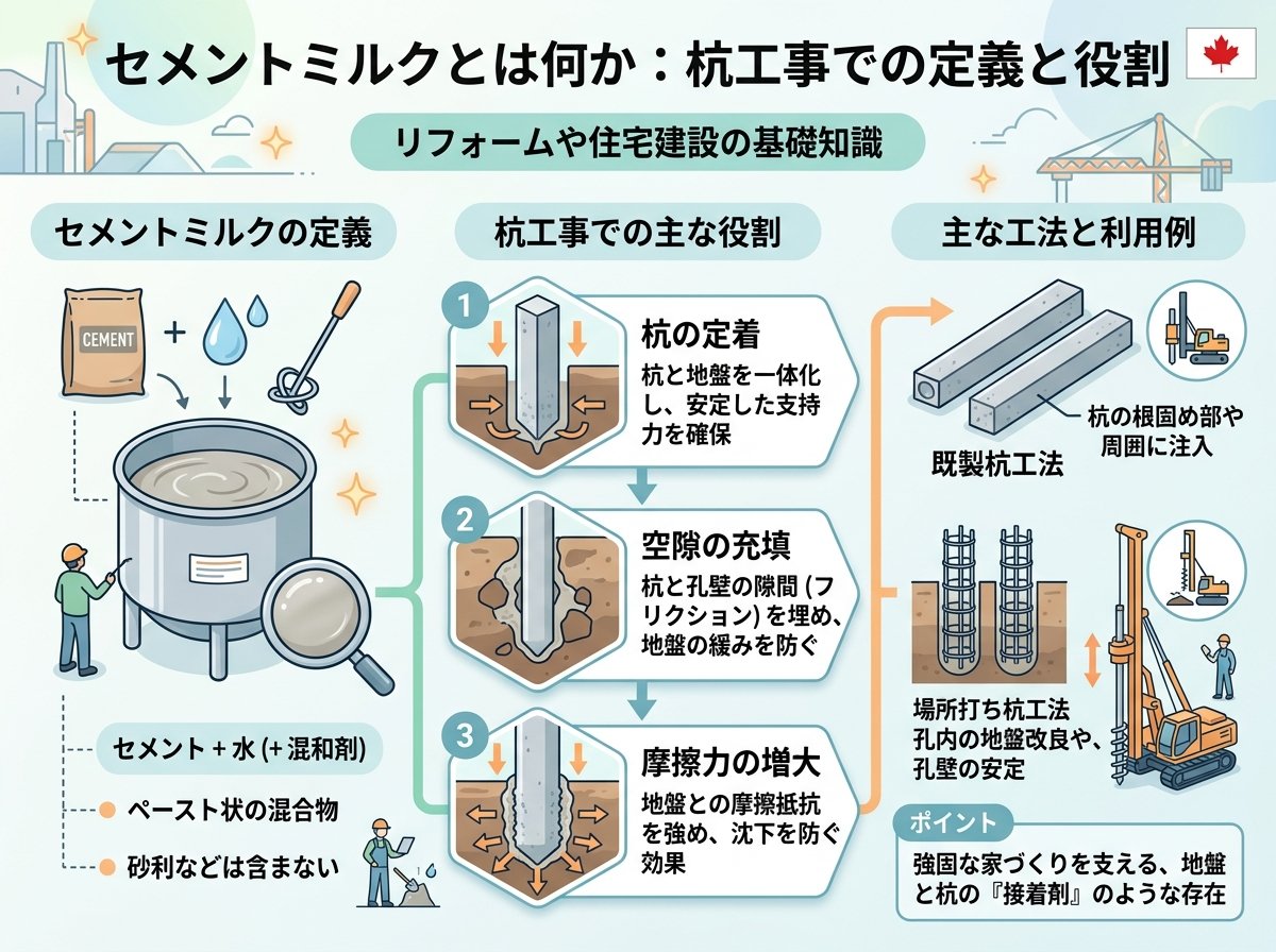 セメントミルクとは何か：杭工事での定義と役割