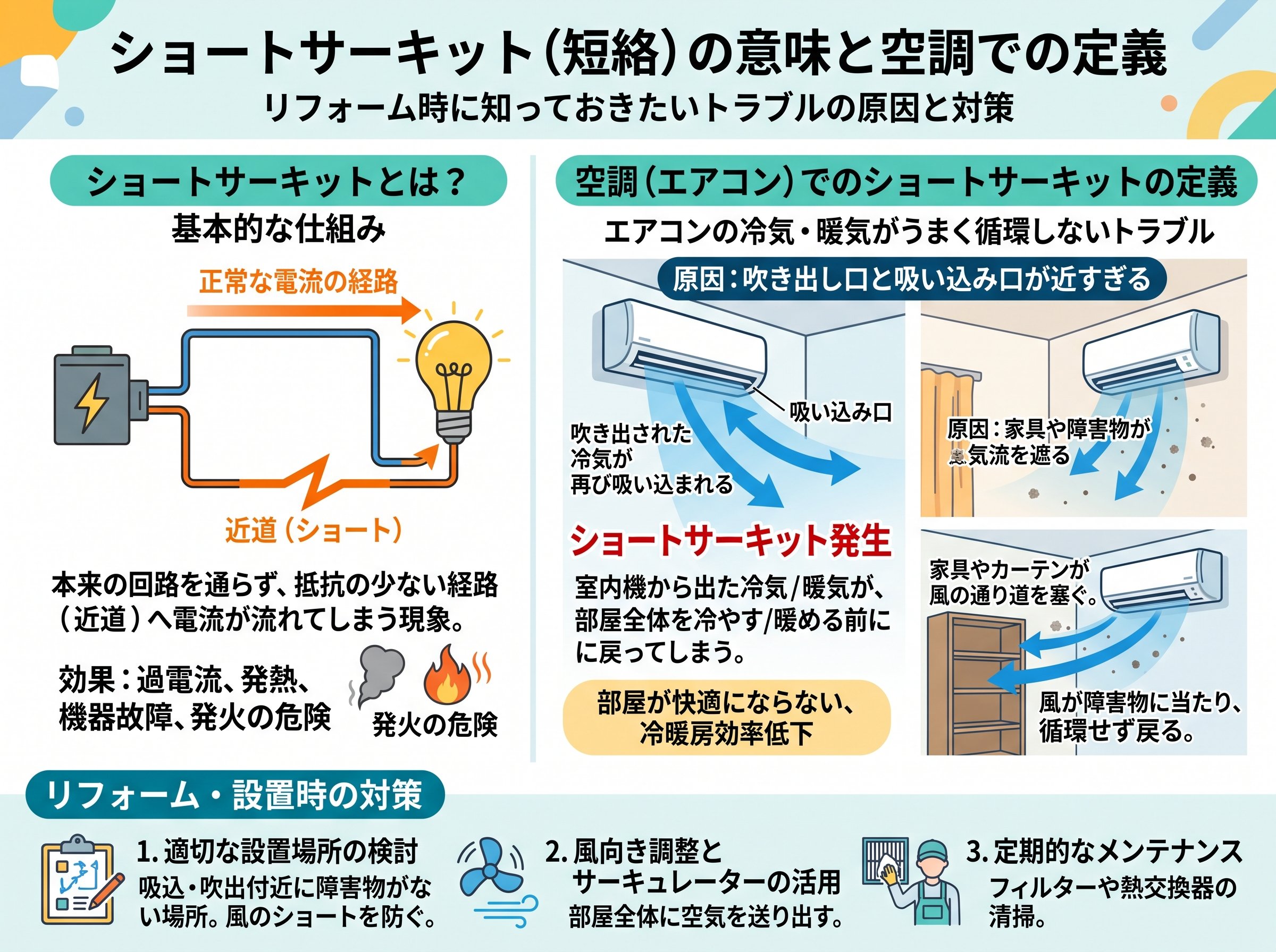 ショートサーキットの意味と空調での定義