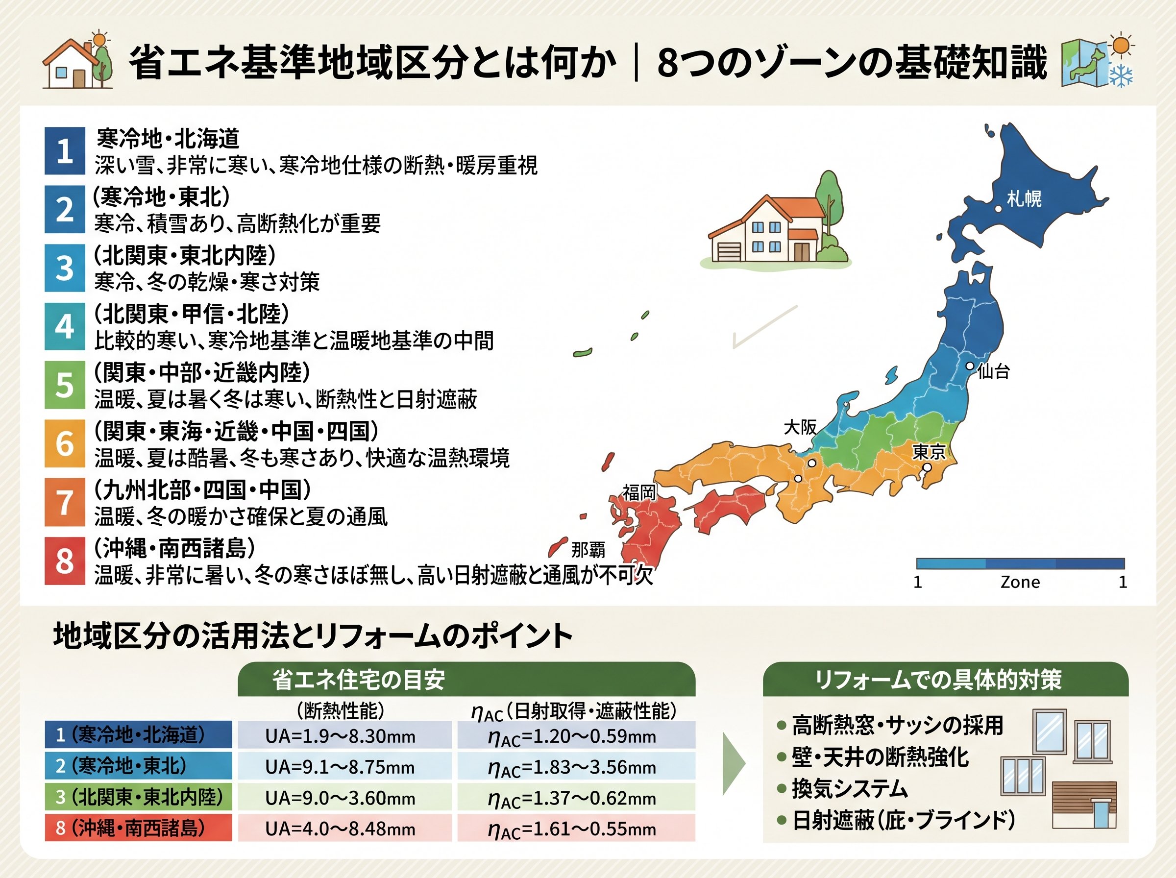 省エネ基準地域区分とは何か|8つのゾーンの基礎知識