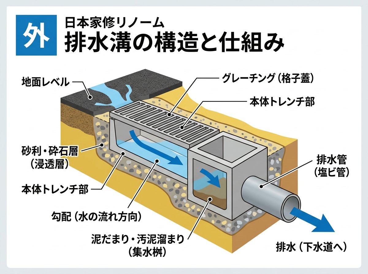 外 排水溝の構造と仕組み