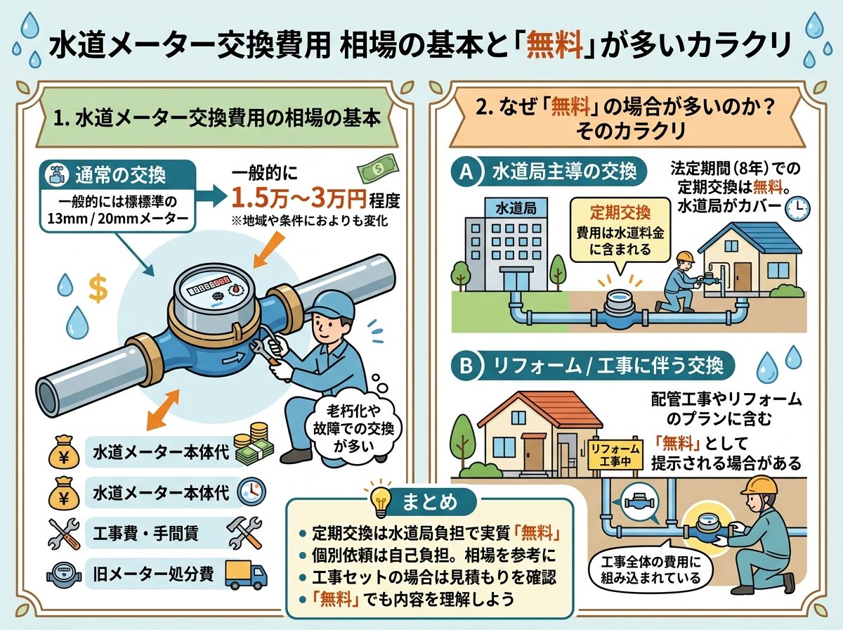 水道メーター交換費用 相場の基本と「無料」が多いカラクリ