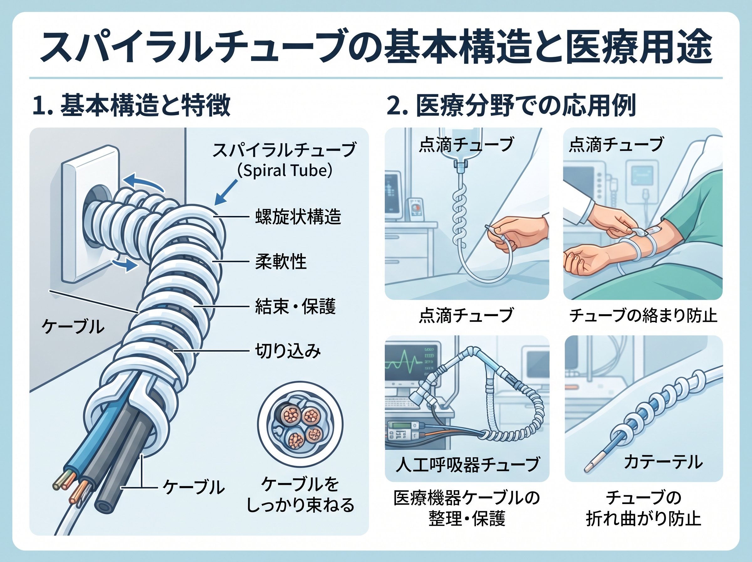 スパイラルチューブの基本構造と医療用途