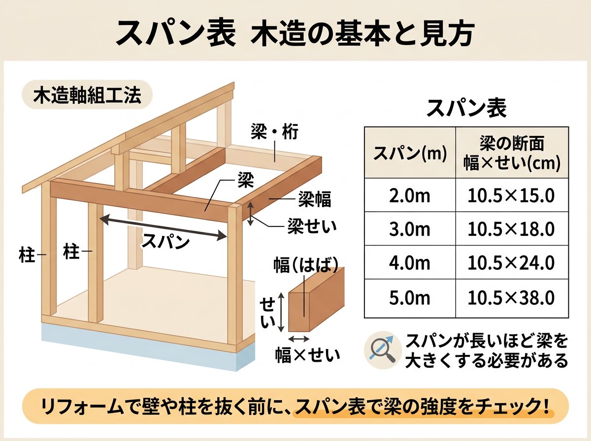 スパン表 木造の基本と見方