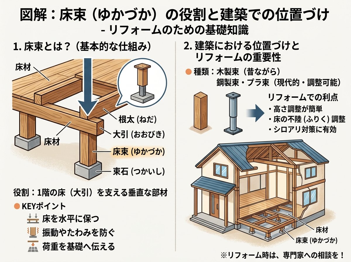 床束(ゆかづか)の基本的な意味と建築での位置づけ