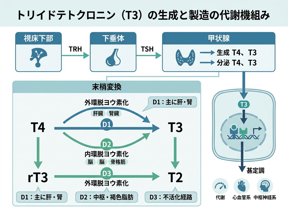 トリヨードサイロニンの生成と代謝のメカニズム