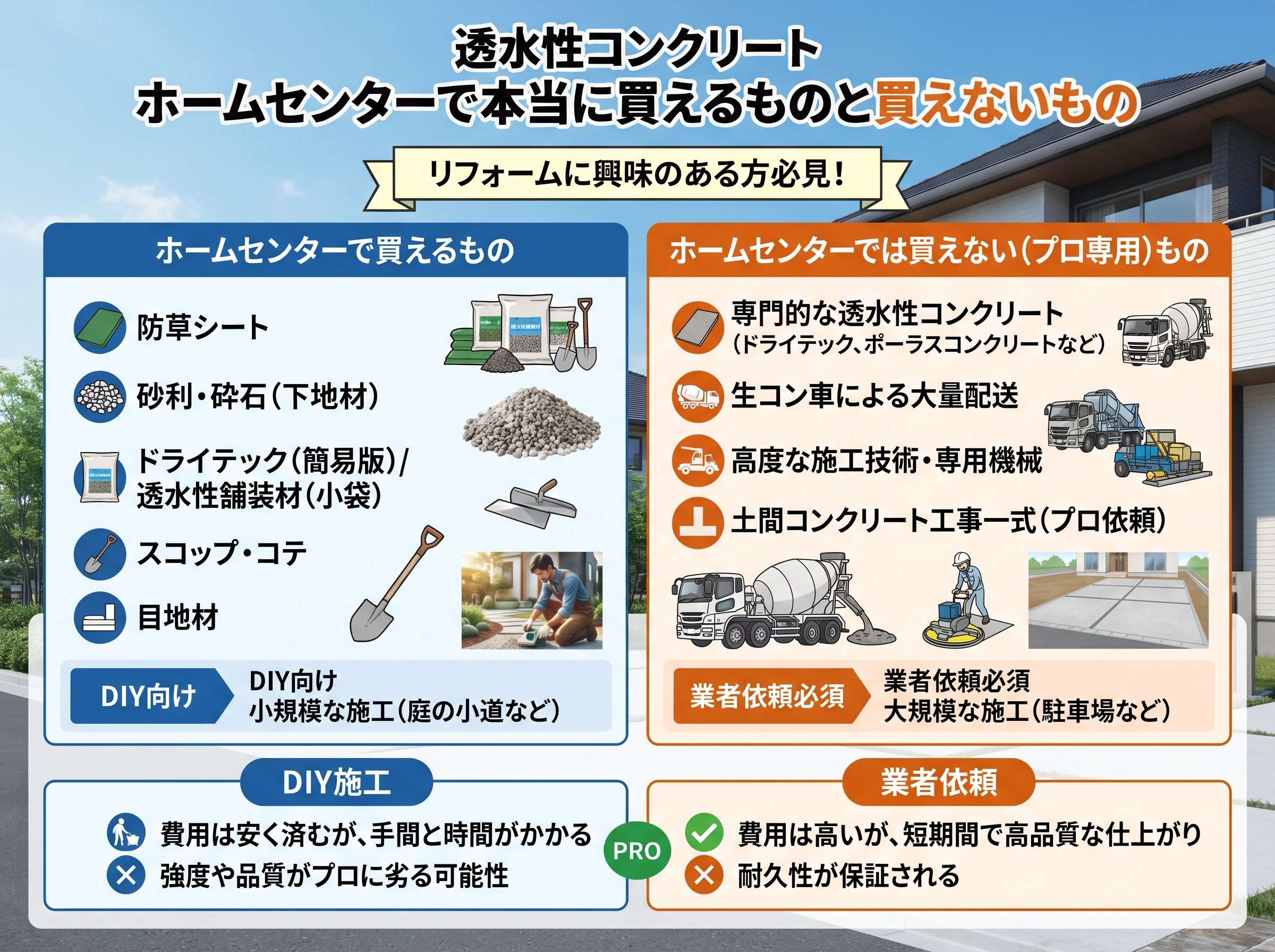 透水性コンクリート ホームセンターで本当に買えるものと買えないもの