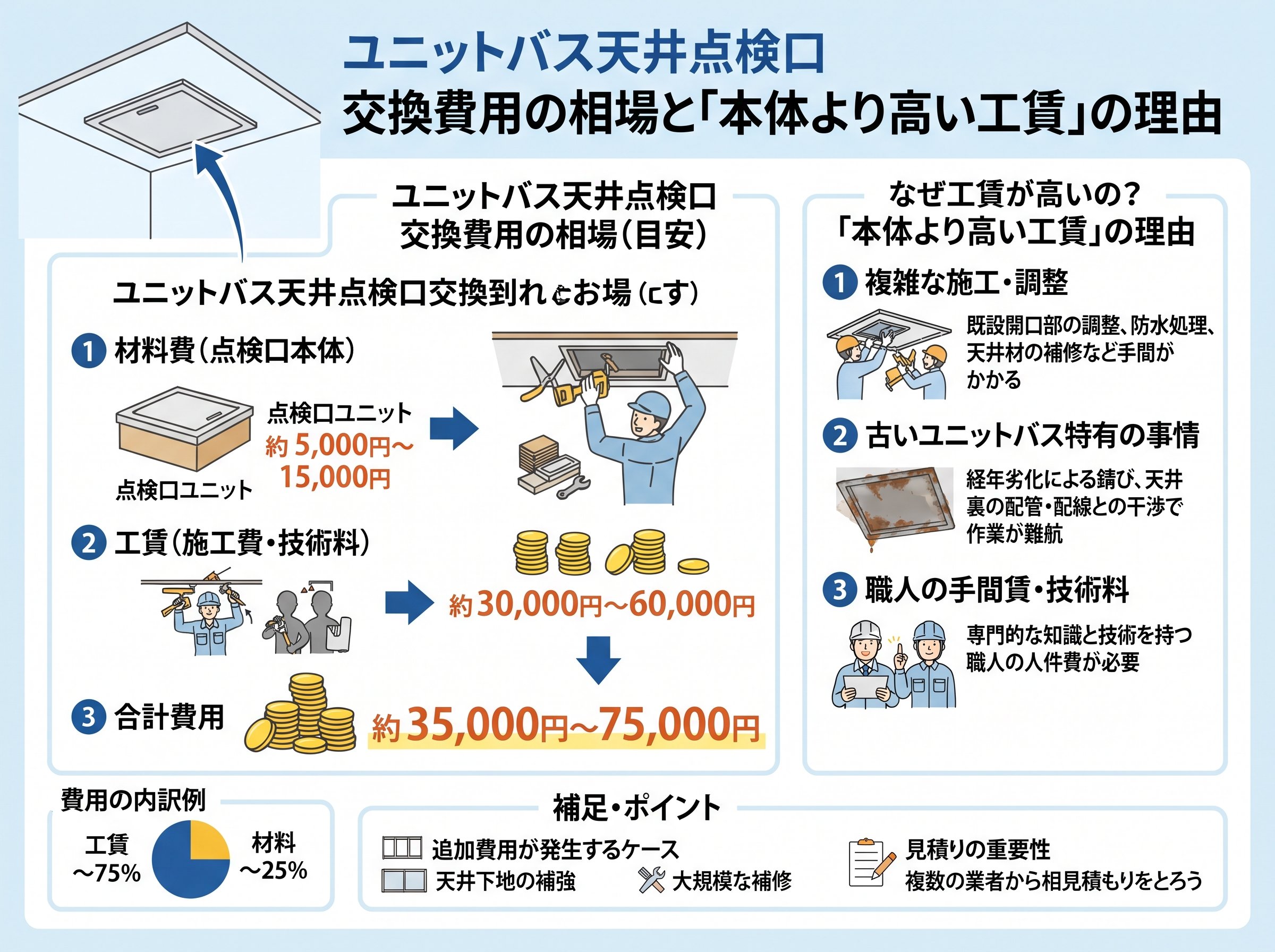 ユニットバス天井点検口 交換費用の相場と「本体より高い工賃」