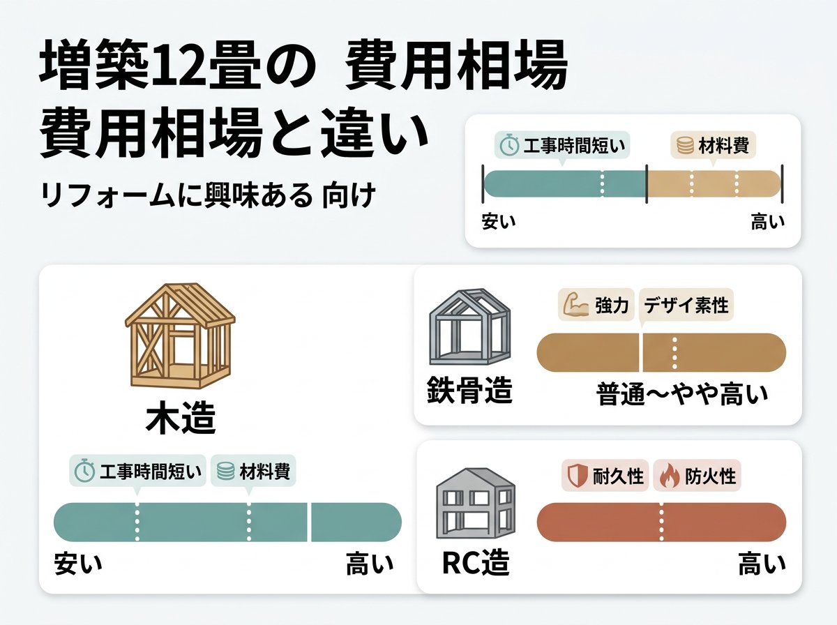 増築12畳の費用相場と構造別の違い